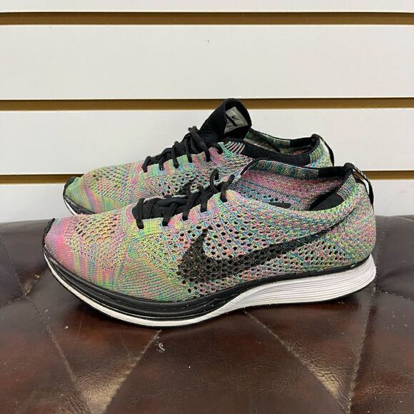 Nike Flyknit Racer Multicolor 526628-304 Rainbow Trainer Runner Men’s Size 6.5 - Picture 2 of 8